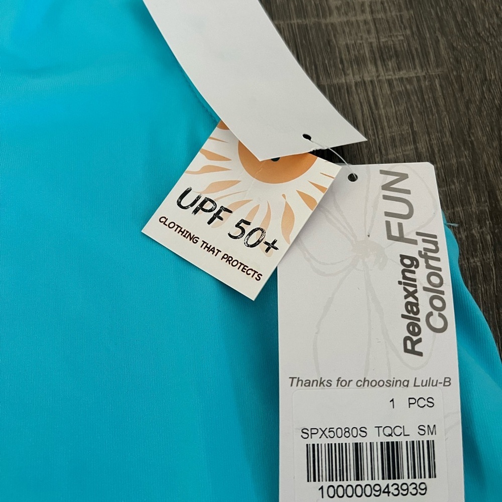 Lulu-B Cooling Tank Top UPF 50 Plus Bright Aqua Blue NWT Size Small new w/ tags​ - Picture 9 of 11